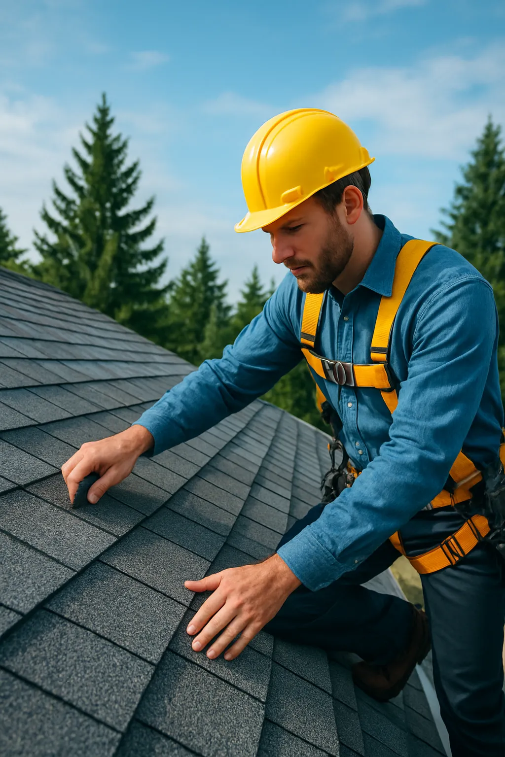 Roof repair inspection showing early warning signs on a residential roof in British Columbia