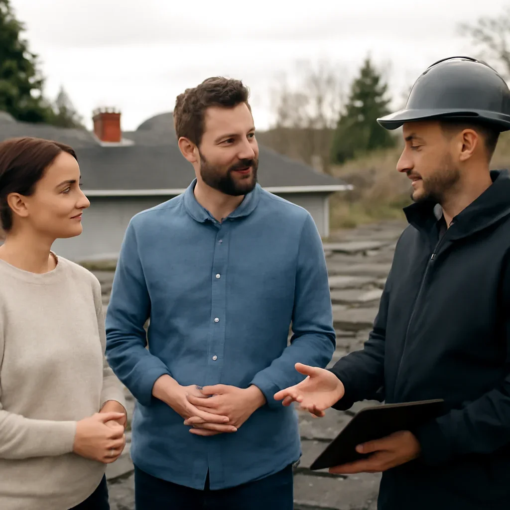 Roofing planning conversation for Gold Star Roofing in British Columbia